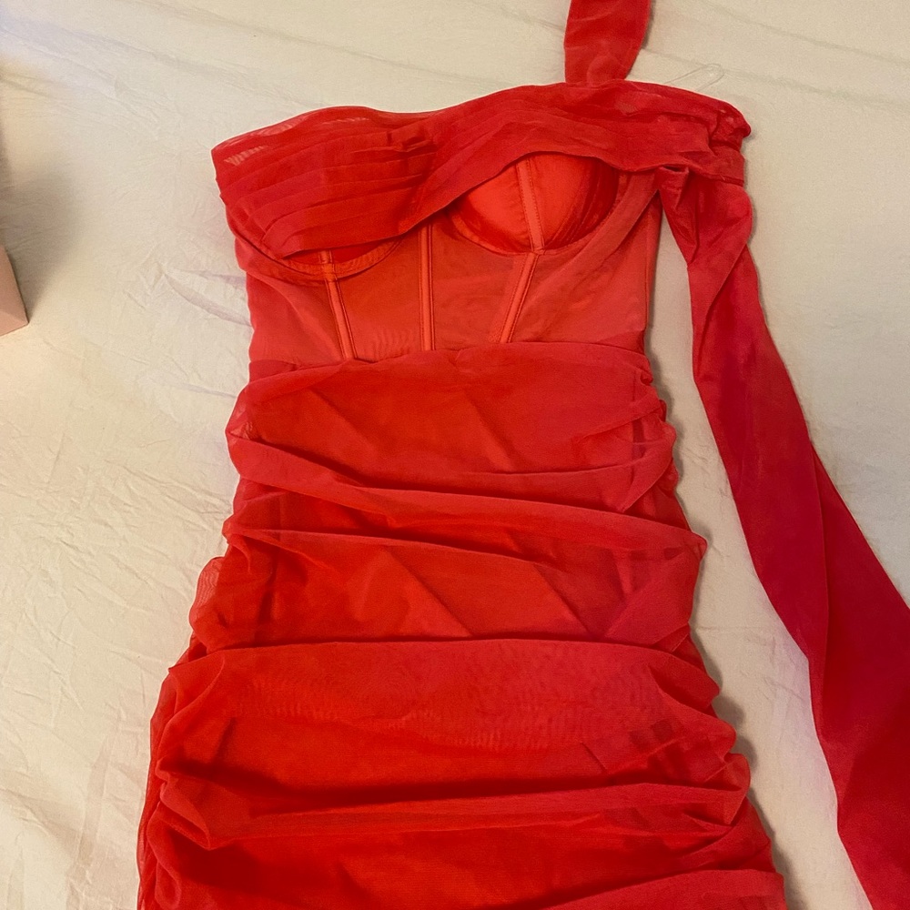 NEW HOT PINK ONE SHOULDER OH POLLY DRESS